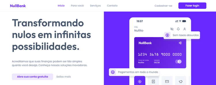 Preview nullbank project card